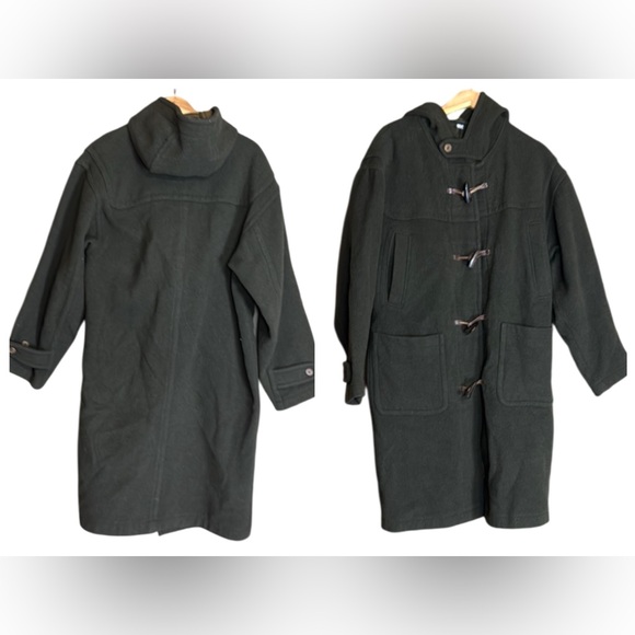 Vintage Nico Dark Green wool blend Duffle Coat with toggle closure Size Small - Picture 1 of 14
